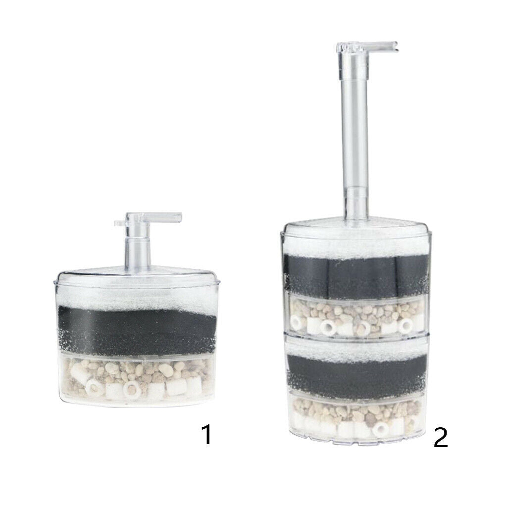 Submersible Aquarium Internal Air Pump Filter Fish Tank Sponge Two Layer