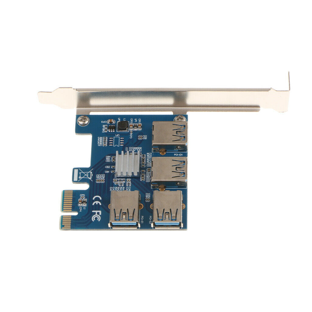 4-Port USB PCI-E X1 to PCI-E X16 Express Card Controller Adapter Mining Card