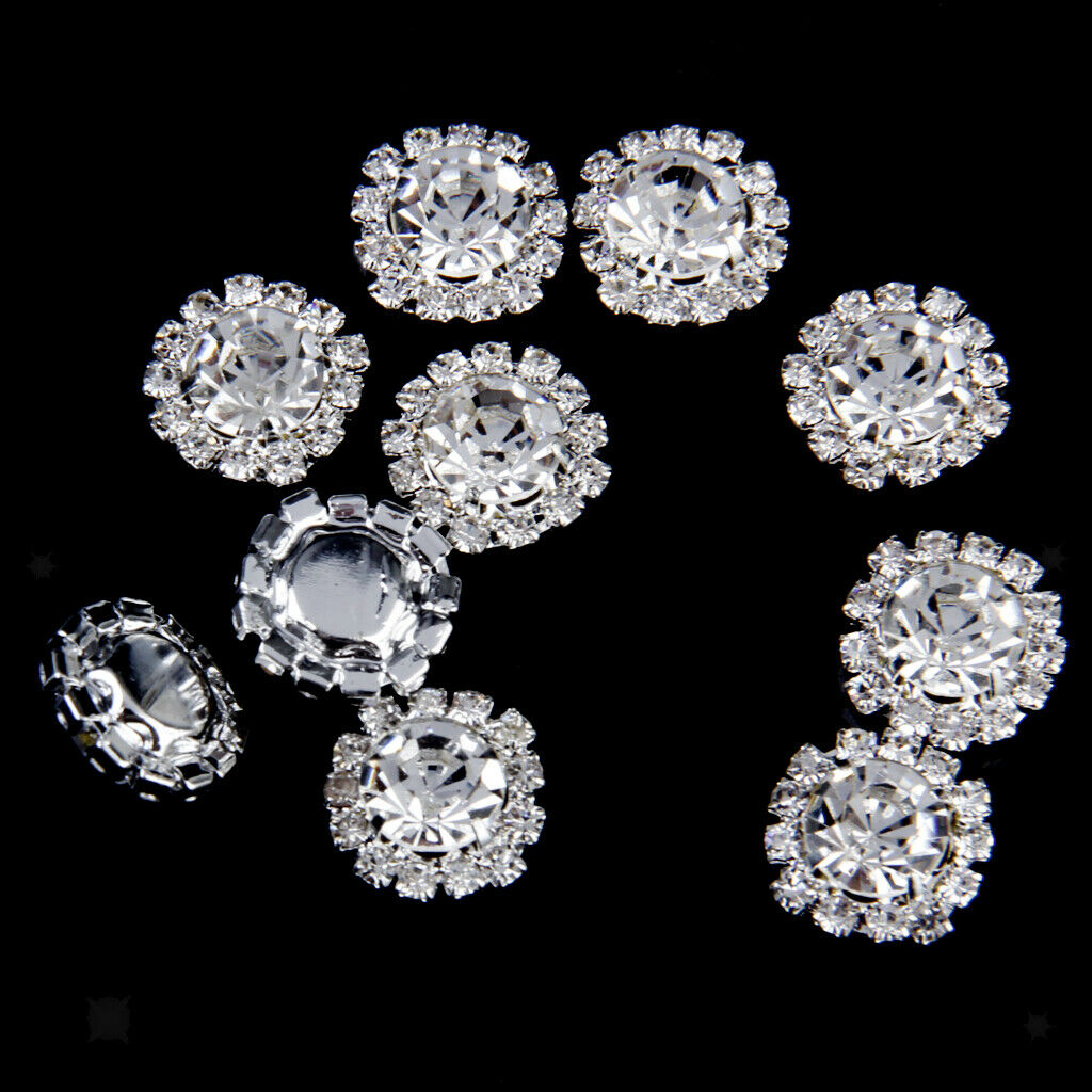 10set Crystal Button Flatback Button DIY Jewelry Ornament Garment Decor
