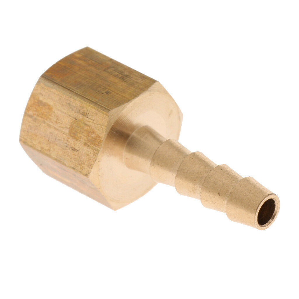 2 Pieces Brass Female Barb Fitting Straight Coupler 1/4 inch BSP to 6mm Hose,