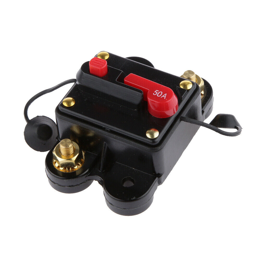 Manual Reset Breaker 12v/24v Audio Tester Reset Switch Fuse Holder 50A 02
