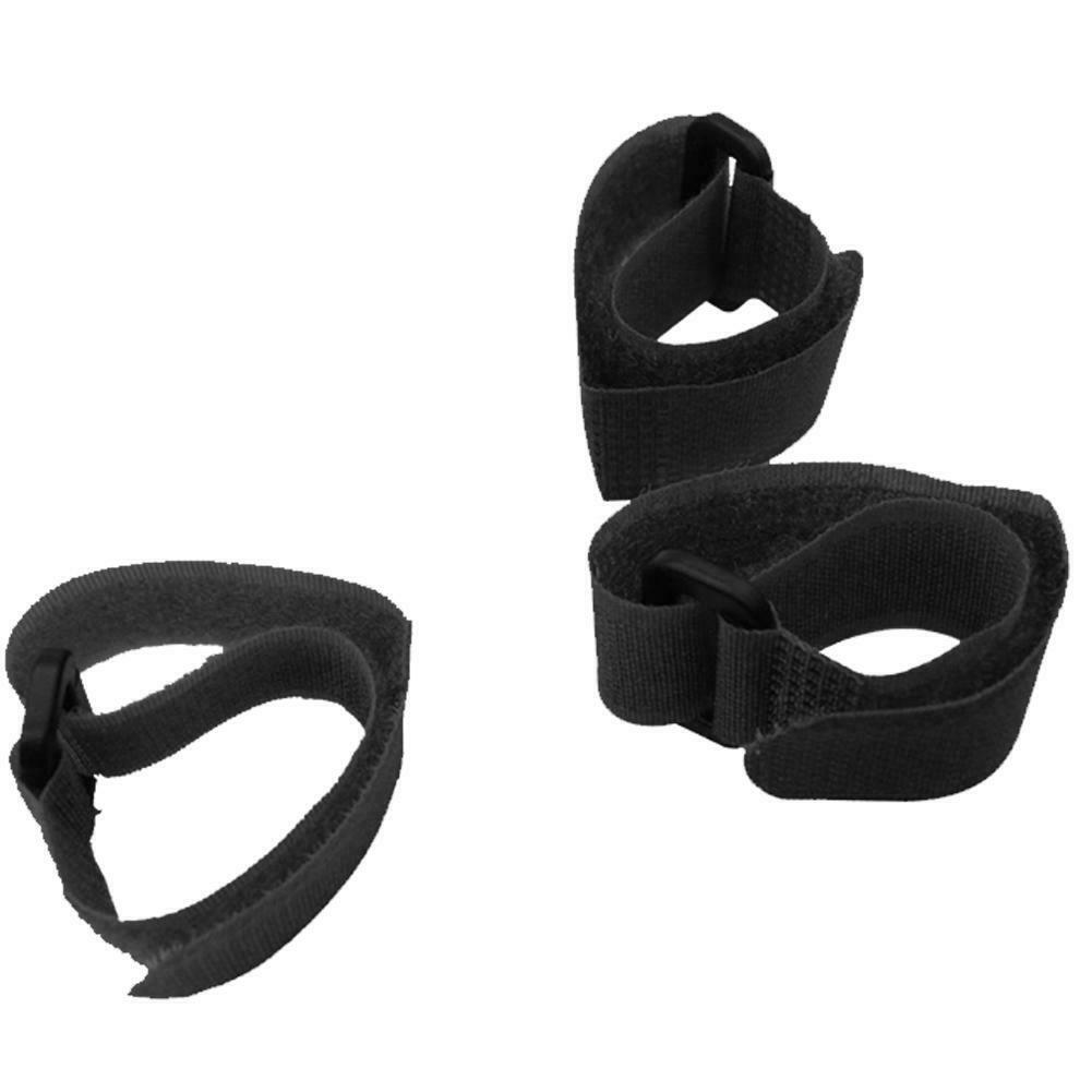 20pcs/Set Fishing Rod Tie Holder Strap Suspenders Fastener Loop Belts Kit Black