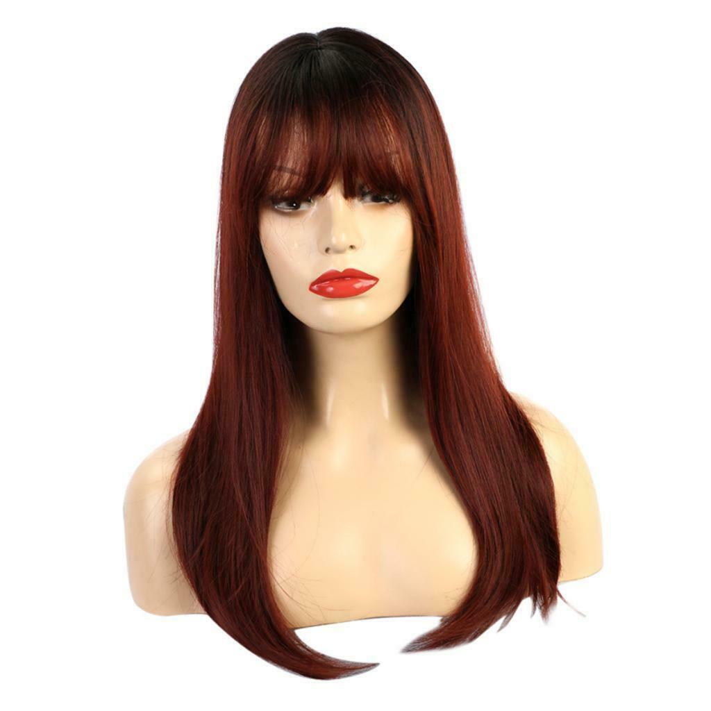 20 inch Long Straight Synthetic Wig with Bangs Cospaly Costume Women Wigs