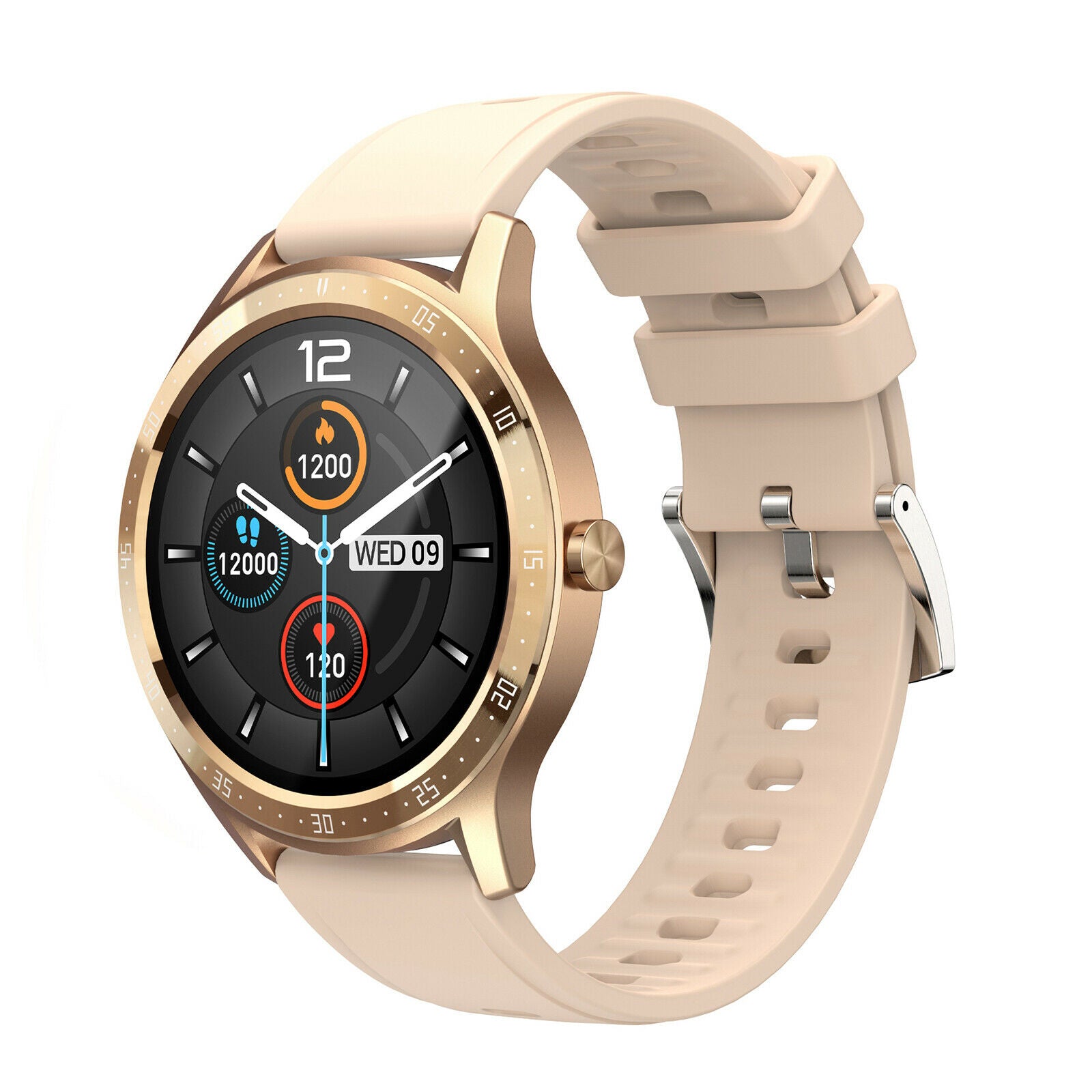 Sports Smart Watch 1.28'' IP67 Waterproof Bluetooth Call Pedometer Golden