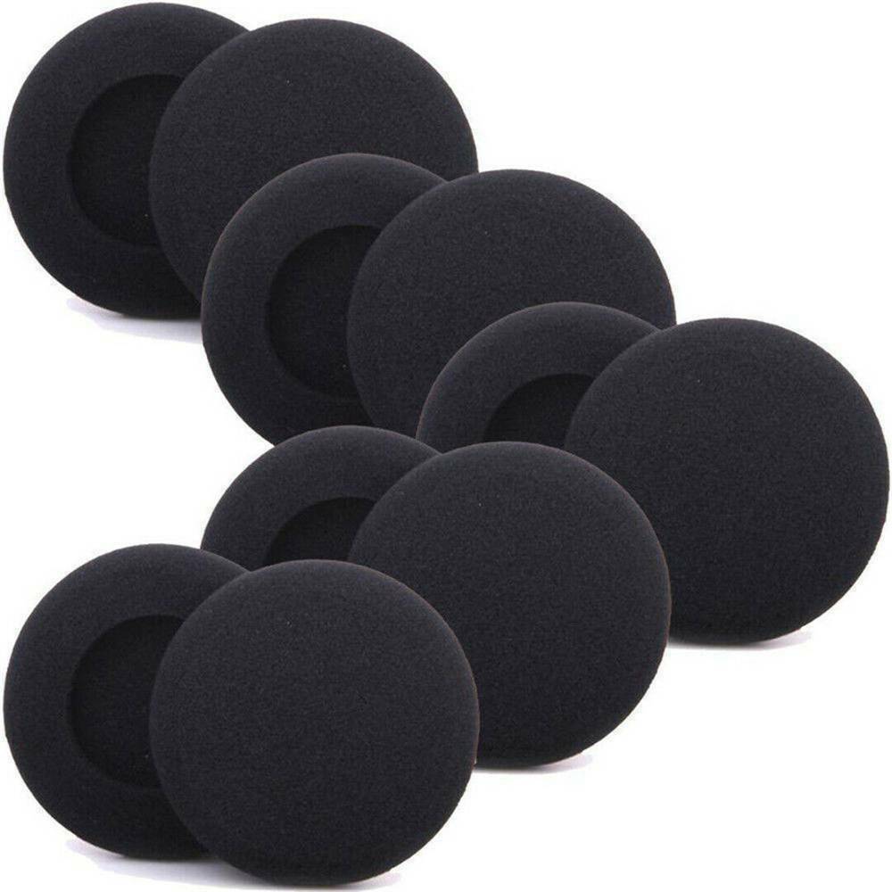 10Pack 50mm Headphone Earphone Sponge Ear Pad Foam Covers Cap Black Set