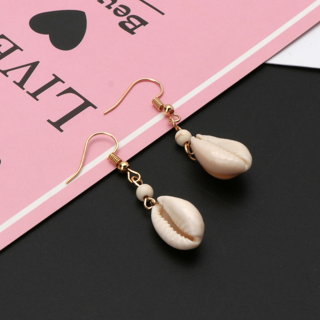 Simple Natural Cowrie Shell Hook Dangle Drop Earrings For Women Fashion Jewelry