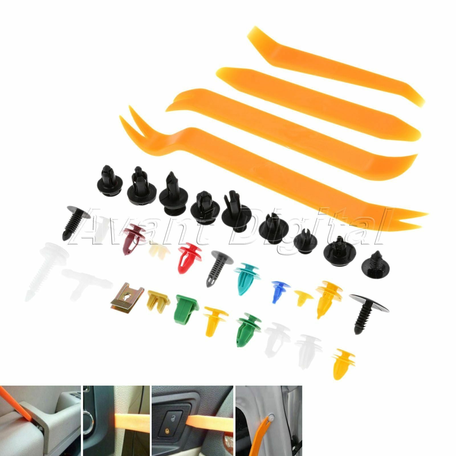 500X Mixed Auto car Door Bumper Panel Fender Fastener Clip w/ Tool Plastic