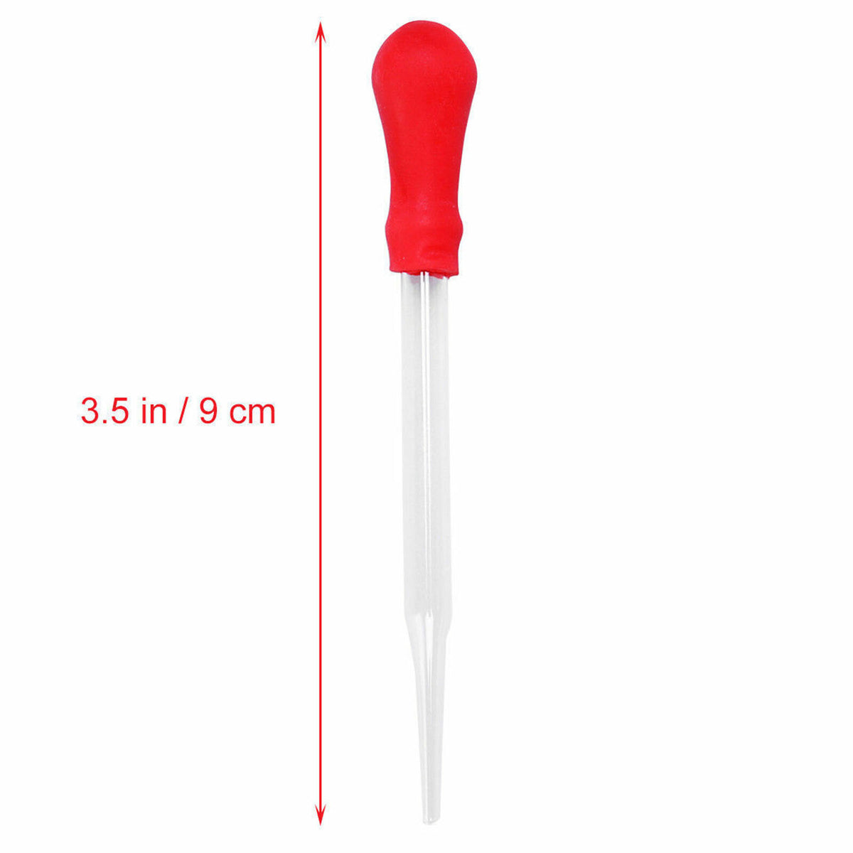 10Pcs 9cm Glass Pipette Laboratory Medicine Dropper Red Rubber Head Pipet