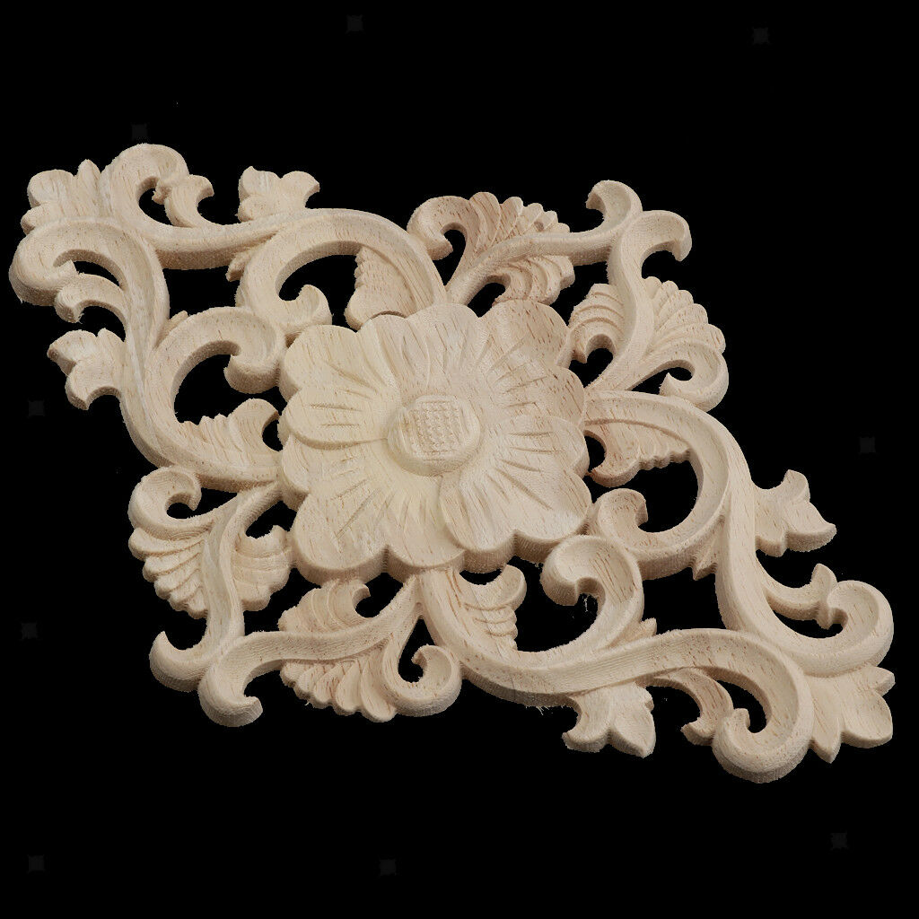 Wooden Carved Corner Applique Frame Furniture Craft Cabinet Corner Decor b