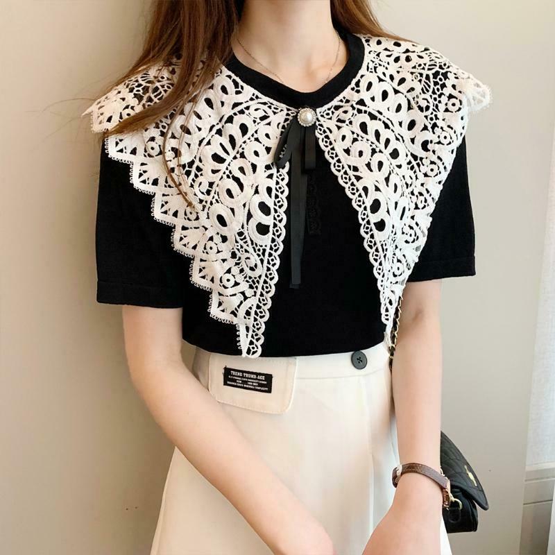 Women Ladies Lace False Collar Summer Dress Blouse Accessory Detachable