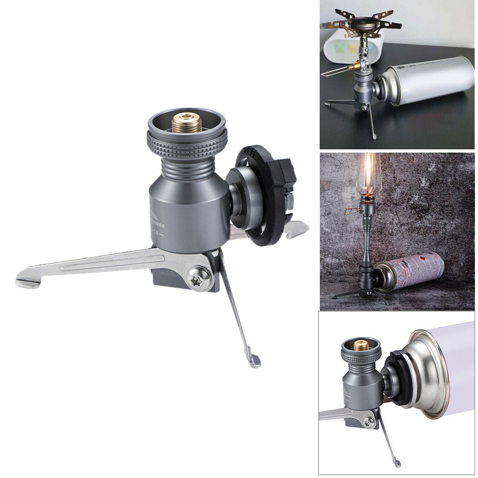 Campact Gas Canister Adapter Tripod Collapsible Burner Connector Cookout