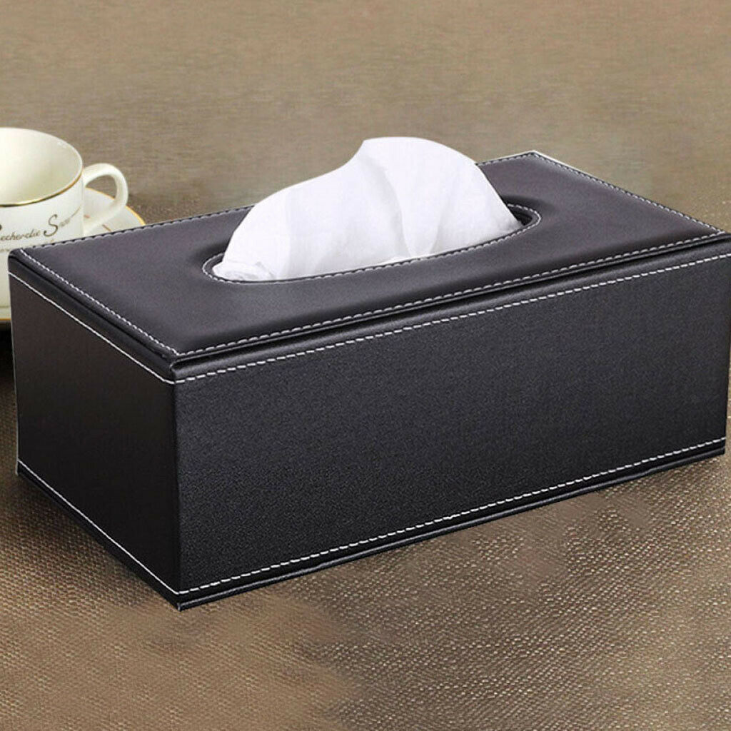 Pu Leather Tissue Box Cover Holder Decorative Vanity Countertops Tables