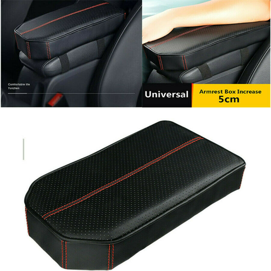 Portable Black & Red Memory Foam Car Truck Center Armrest Heighten Pad Universal