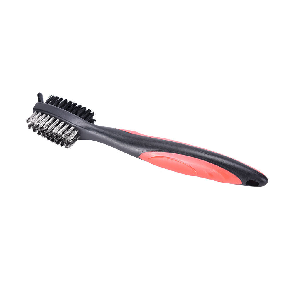 2 Side Brass Wires Nylon Golf Club Brush Groove Ball Cleaner Cleaning Tool h TH