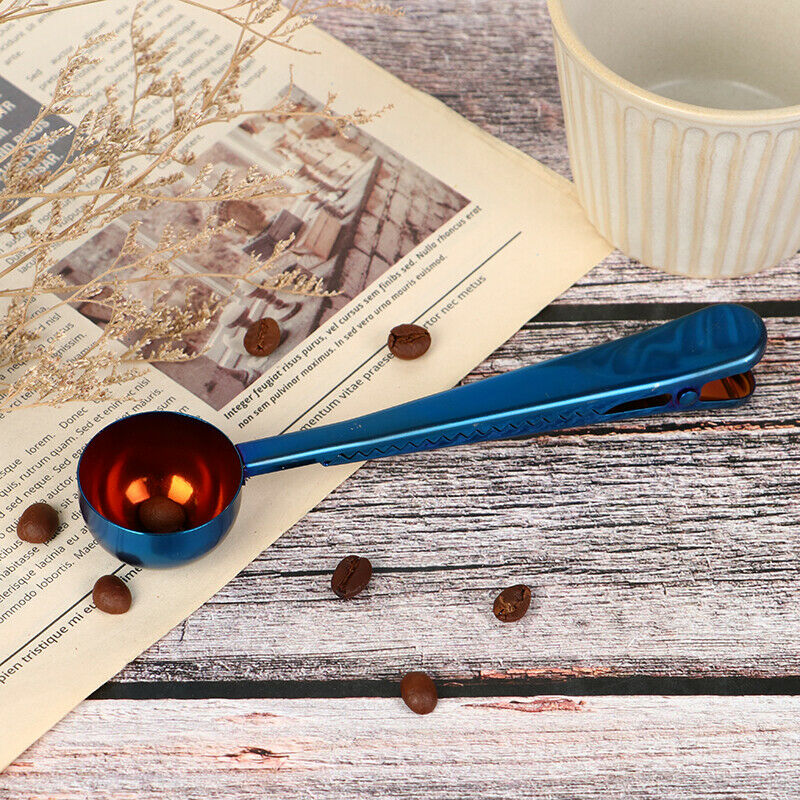 Coffee Spoon With Long Handle And Clip For Kitchen Milk Seasoning SealingBDAU
