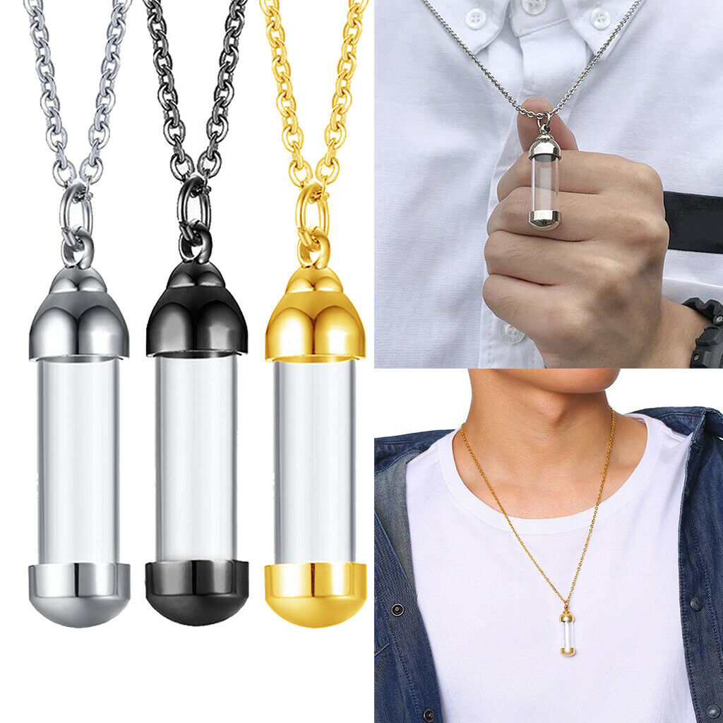 2 x 50cm Urn Pendant Necklace Keepsake Memorial Pendant for Ashes Hair