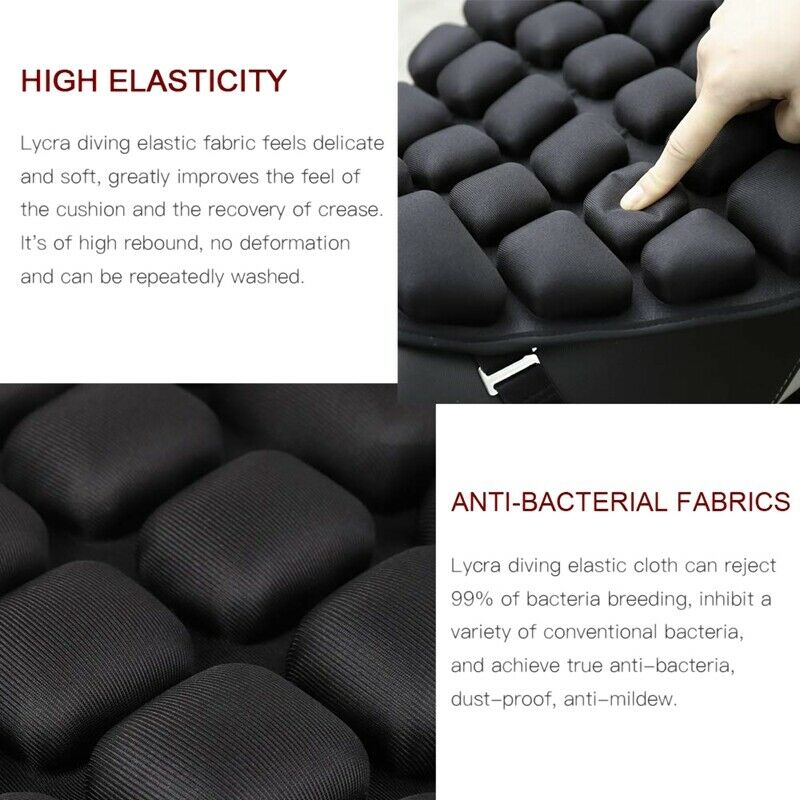 1X(Motorcycle Air Seat Cushion Pressure Relief Ride Seat Cushion TPU Water-F2S9)