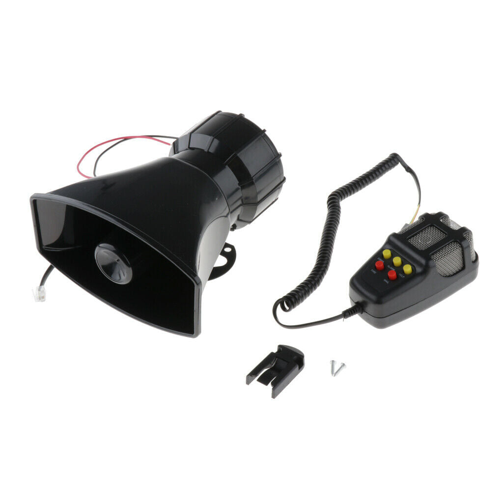12V 100W 125dB Car Vehicle 5 Sound Loud Horn Firemen Alarm Loudspeaker