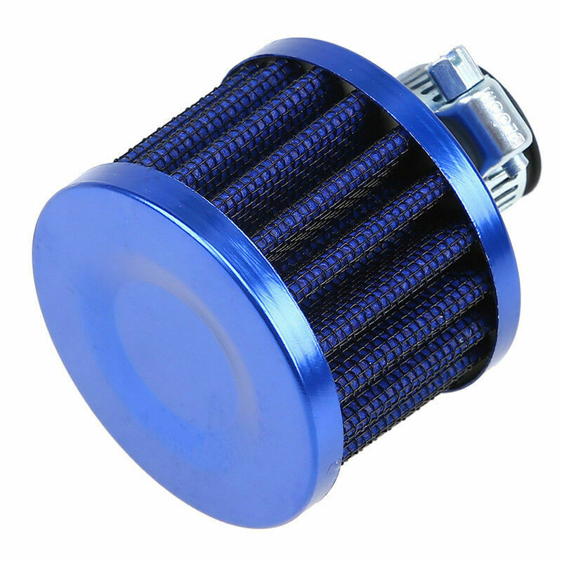 1x 12mm Car Cold Air Intake Filter Turbo Vent Crankcase Breather Filter SUV Blue