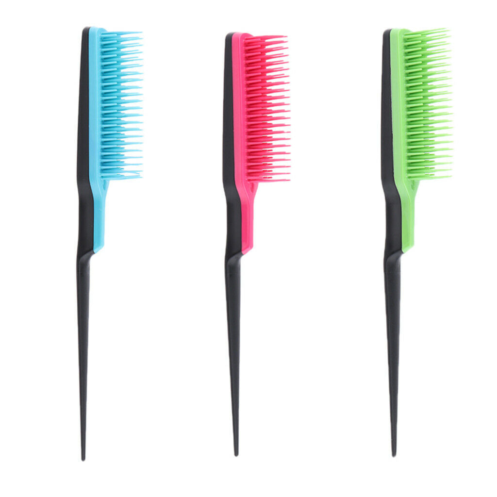 3x Pro Salon Plastic Hairdressing Styling Hair Extensions Brush Comb 25x14cm