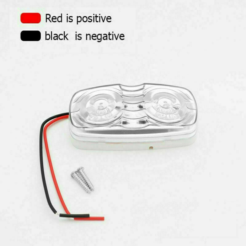 4 Trailer Marker LED Light Double Bullseye 10 Diodes Clearance Lamp White 12/24V