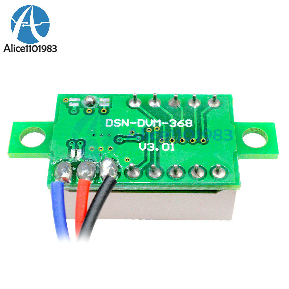 3 Wires 0.36″ DC 0-30V LED Panel Voltage Meter 3-Digital Display Voltmeter Red