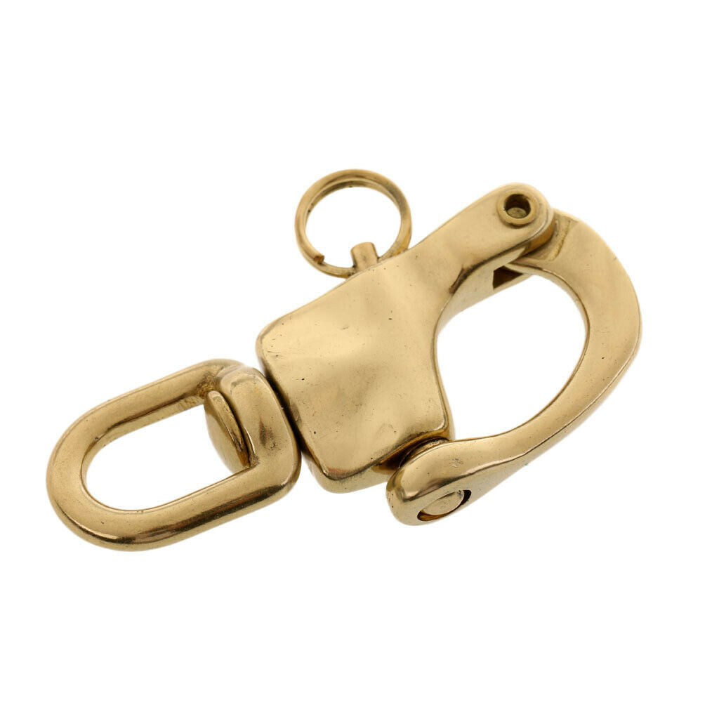 2 Pcs Stainless Steel Carabiner Accessories Marine Boat Kayak - Golden