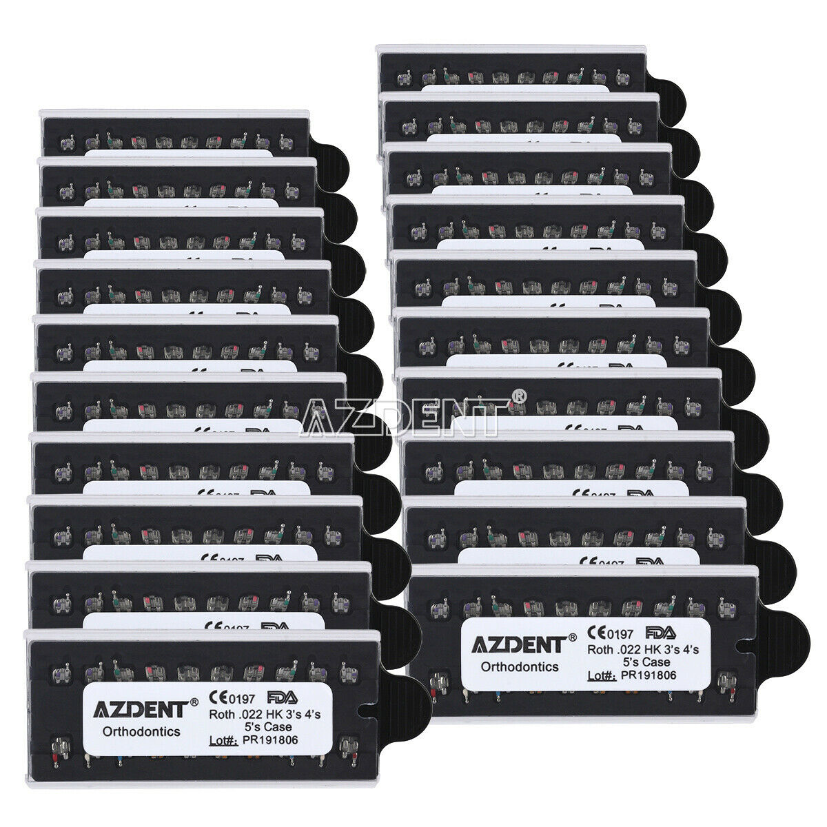 30 X AZDENT Dental Orthodontic Metal Bracket Mini Roth .022 Hooks 3-4-5