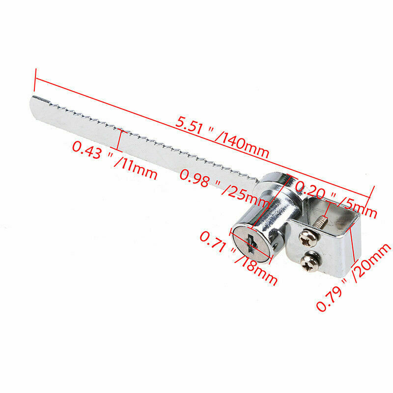 5.51" Glass Sliding Door Ratchet Lock Closet Zinc Alloy Lock Home Security
