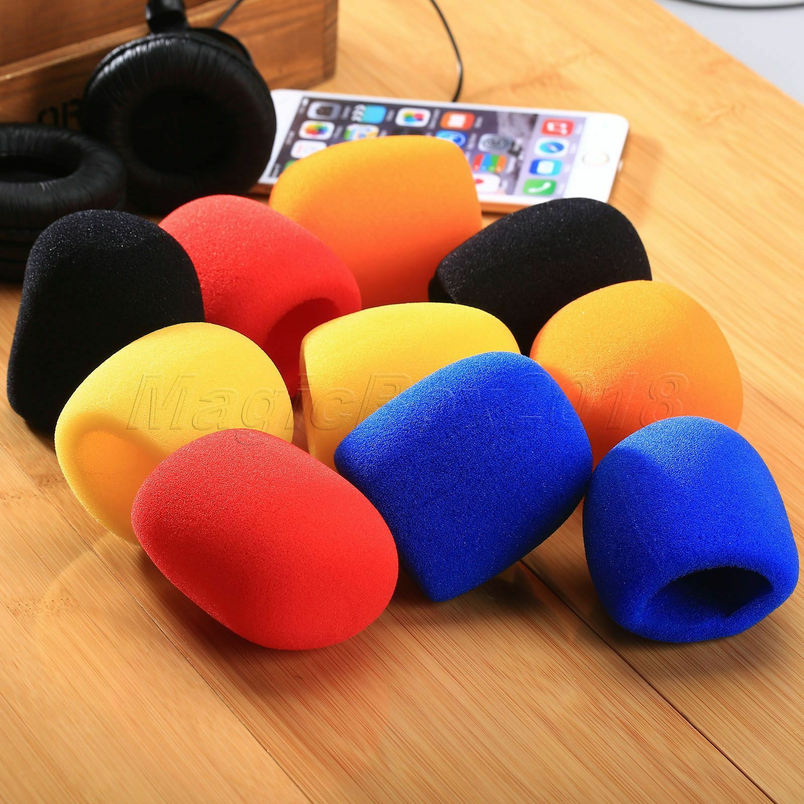10Pcs Colored Handheld Stage Microphone Windscreen Foam Mic Cover Karaoke DJ