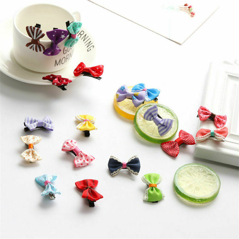 10X/set Kids Baby Girl's Bow Ribbon Hair Bow Mini Clips Hair Clip Hairpins Hot