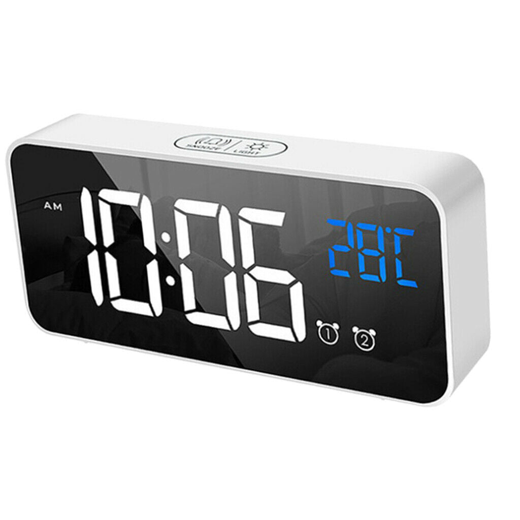 2 Packs Mirror Alarm Clock Home Desk Clock For Living Room Office Decoration