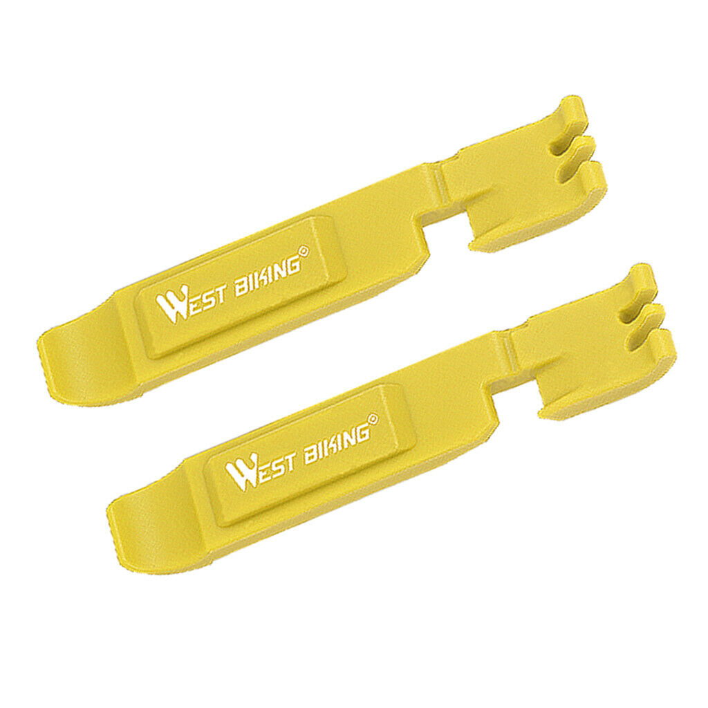 2Pcs Bicycle Tire Tyre Lever Opener Breaker Wheel Spoke Repair Tools Yellow