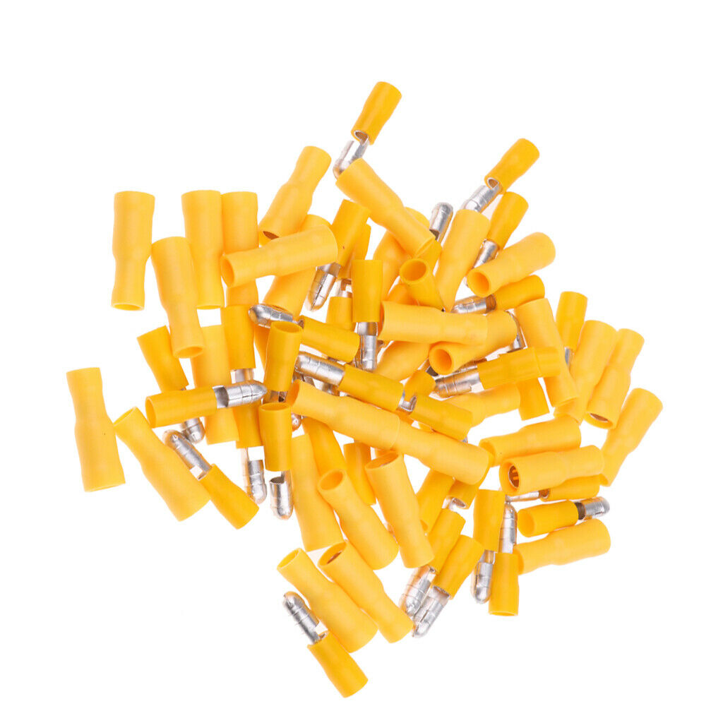100 Pieces 12-10Gauge Insulated Wire Terminals Wire Crimp Connector Yellow