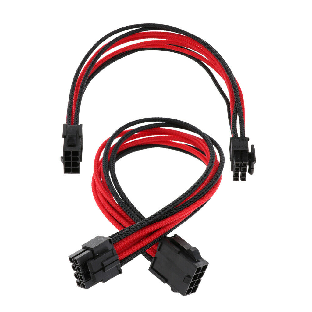 2 Pieces 30cm 8-Pin Male to Female ATX CPU PSU Power Supply Extension Cable
