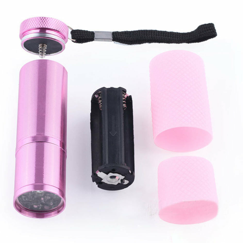 Mini Portable Outdoor Camping UV 9LED Black Light Super Bright Torch Flashlight