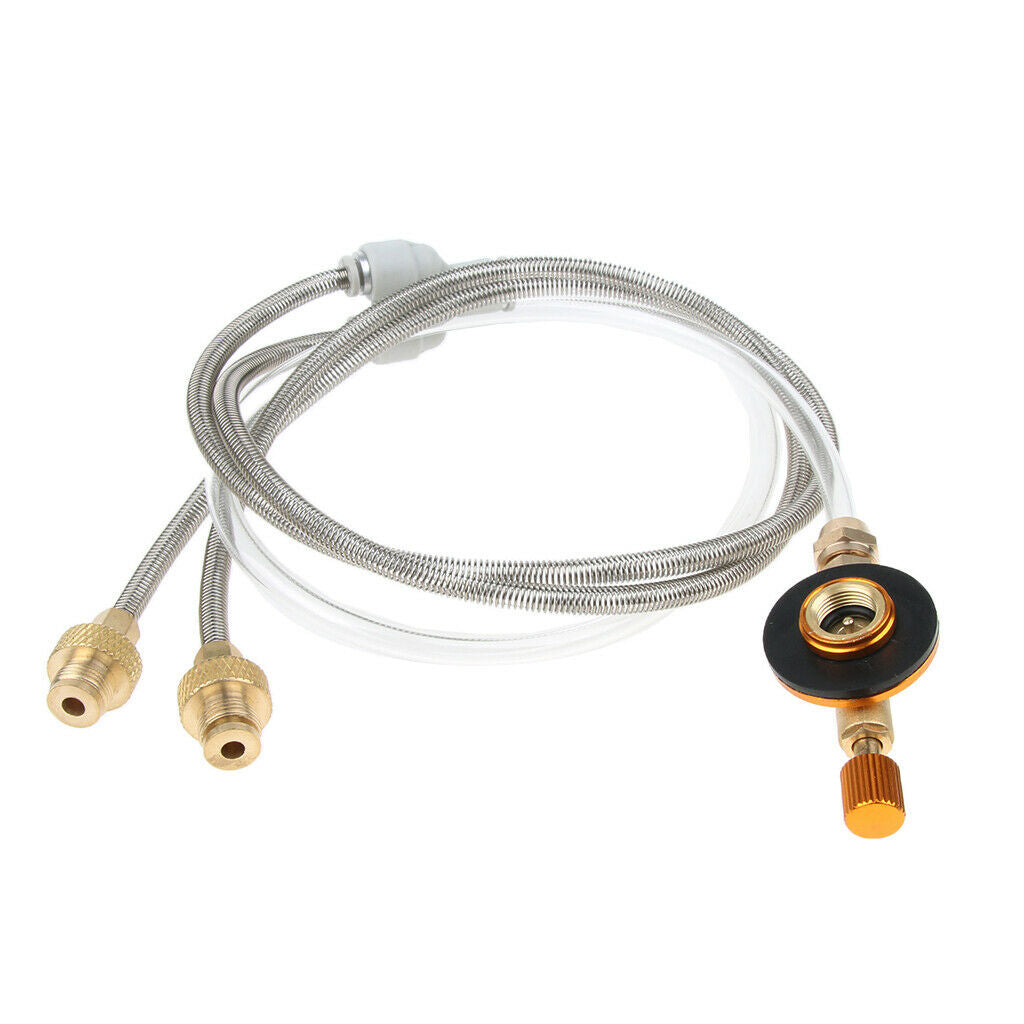 2 Stage Hose Pipe Propane Regulator Adapter for Flat Gas Tank Camping Stove