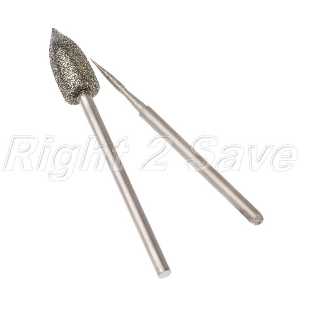 2.35mm Shank Diamond Coated Polishing Burr Head Needle Grinding Jade Stone Metal