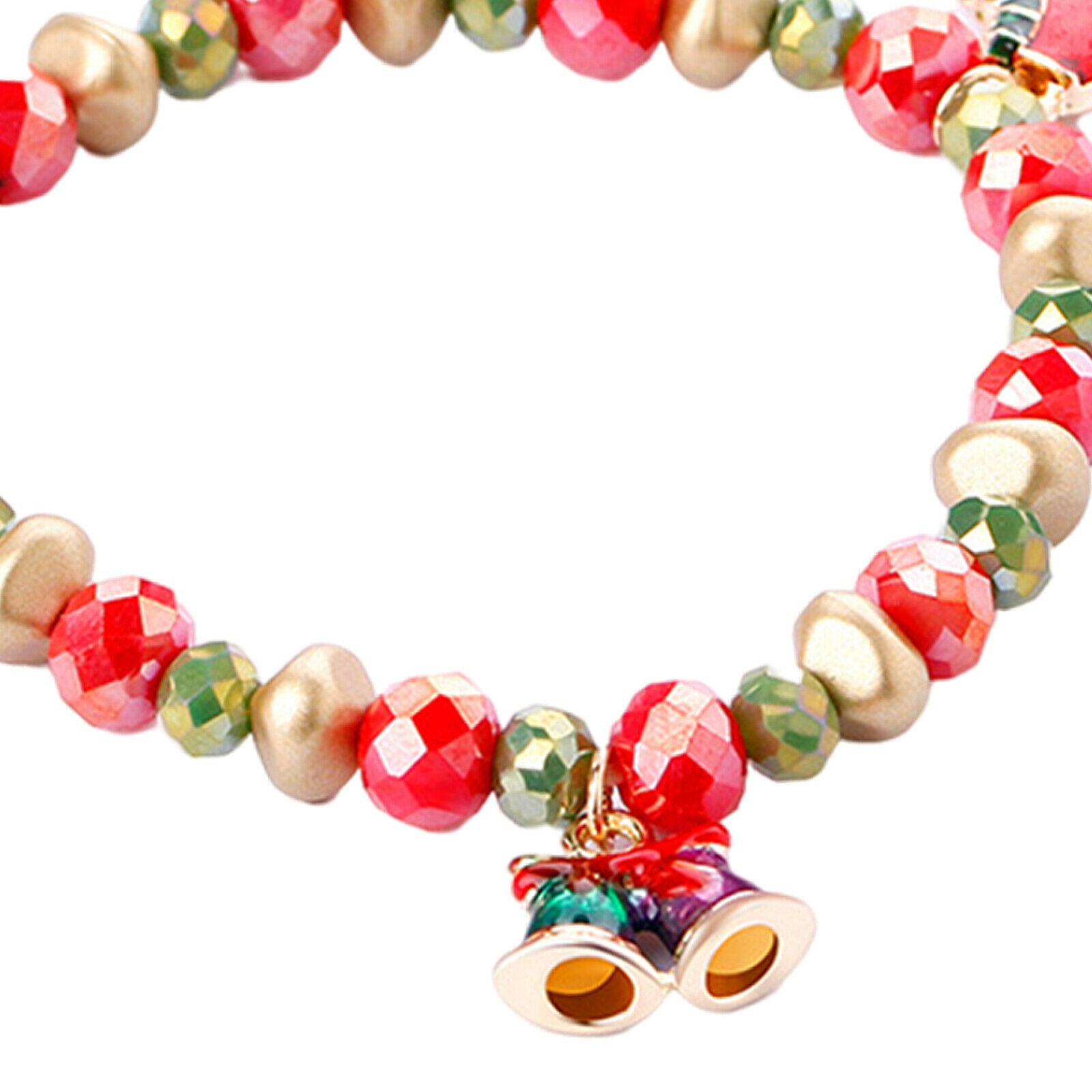 Christmas Beads Bracelet with Pendant Pearly Mixed Colors  Wind chime