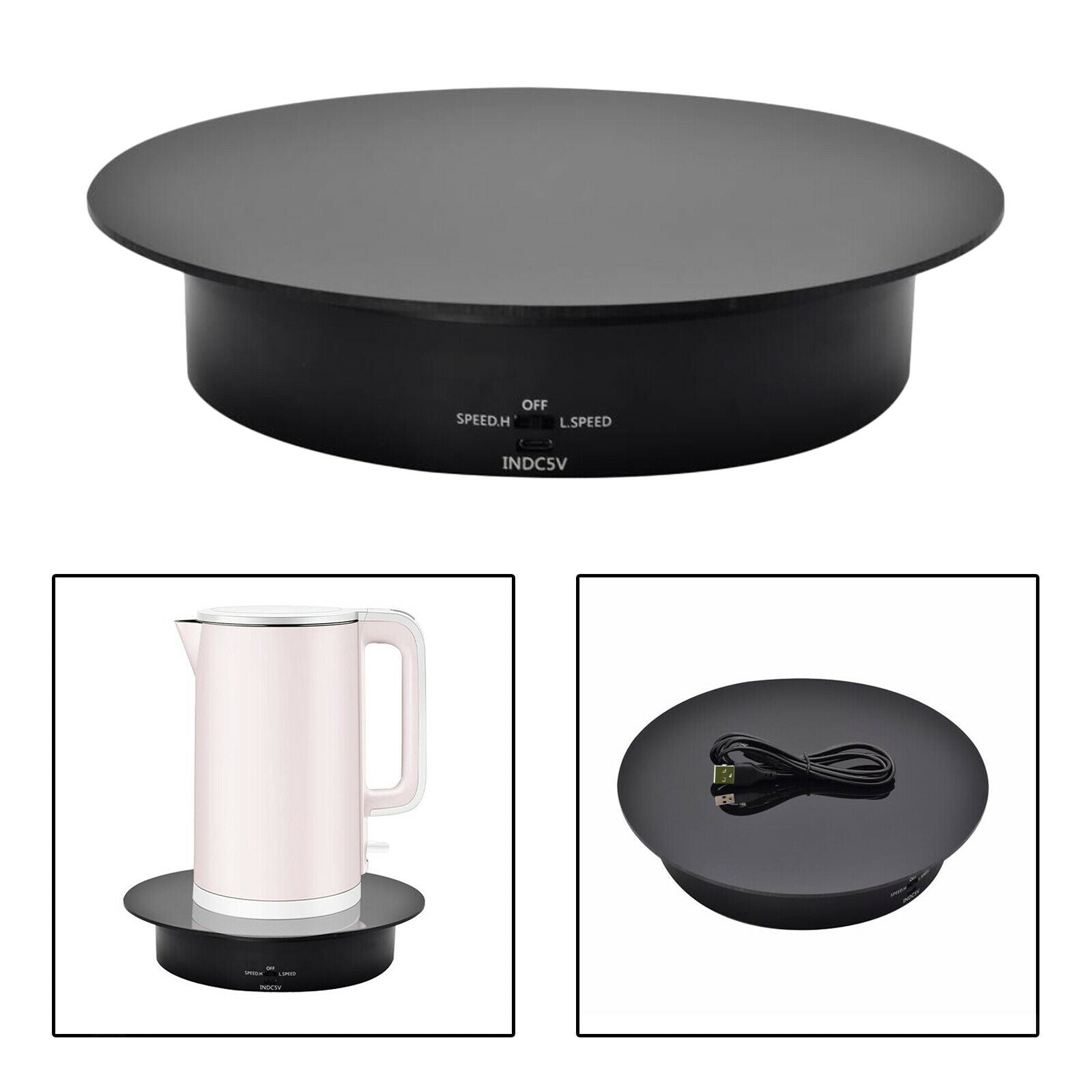 Turntable Rotating Display Stand for Photography Jewelry Watch Collectibles