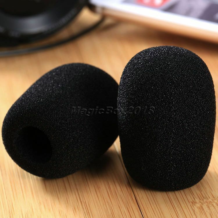 5Pcs 45x15mm Black Mini Karaoke DJ Microphone Windscreen Sponge Foam Mic Cover