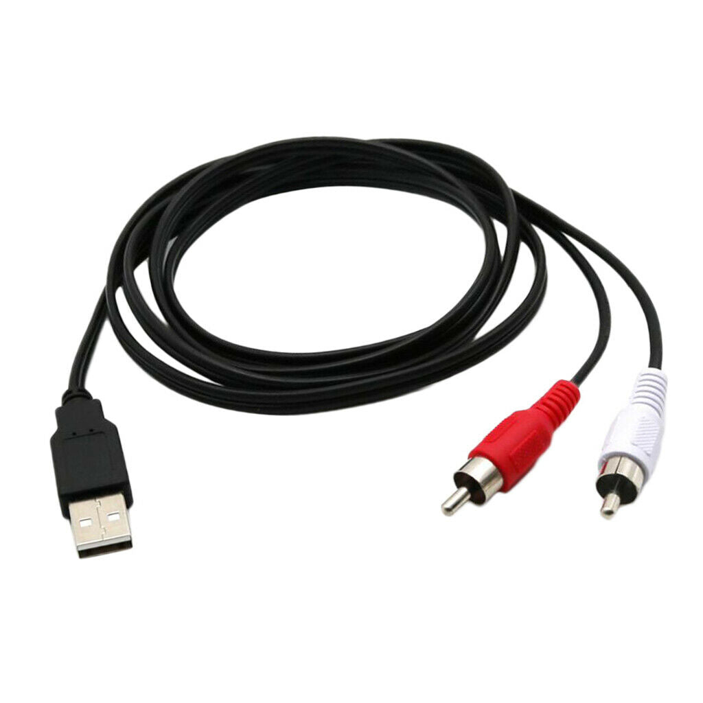 USB2.0 Male to 2 RCA Male AV Converter Audio Adapter Cable for HDTV TV