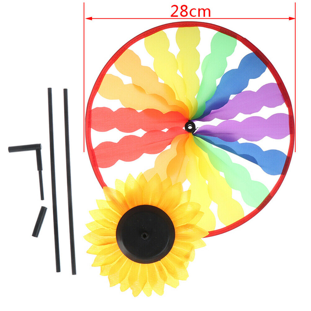 Yard Garden Outdoor Decor Sunflower Windmill Whirling Wind Spinner Kids T.l8