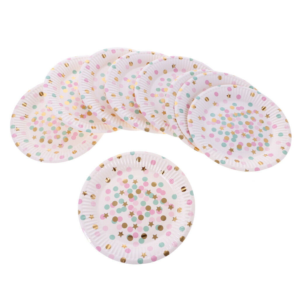 80pcs Paper Disposable Cups & Plate Tableware Dinnerware for BBQ Catering