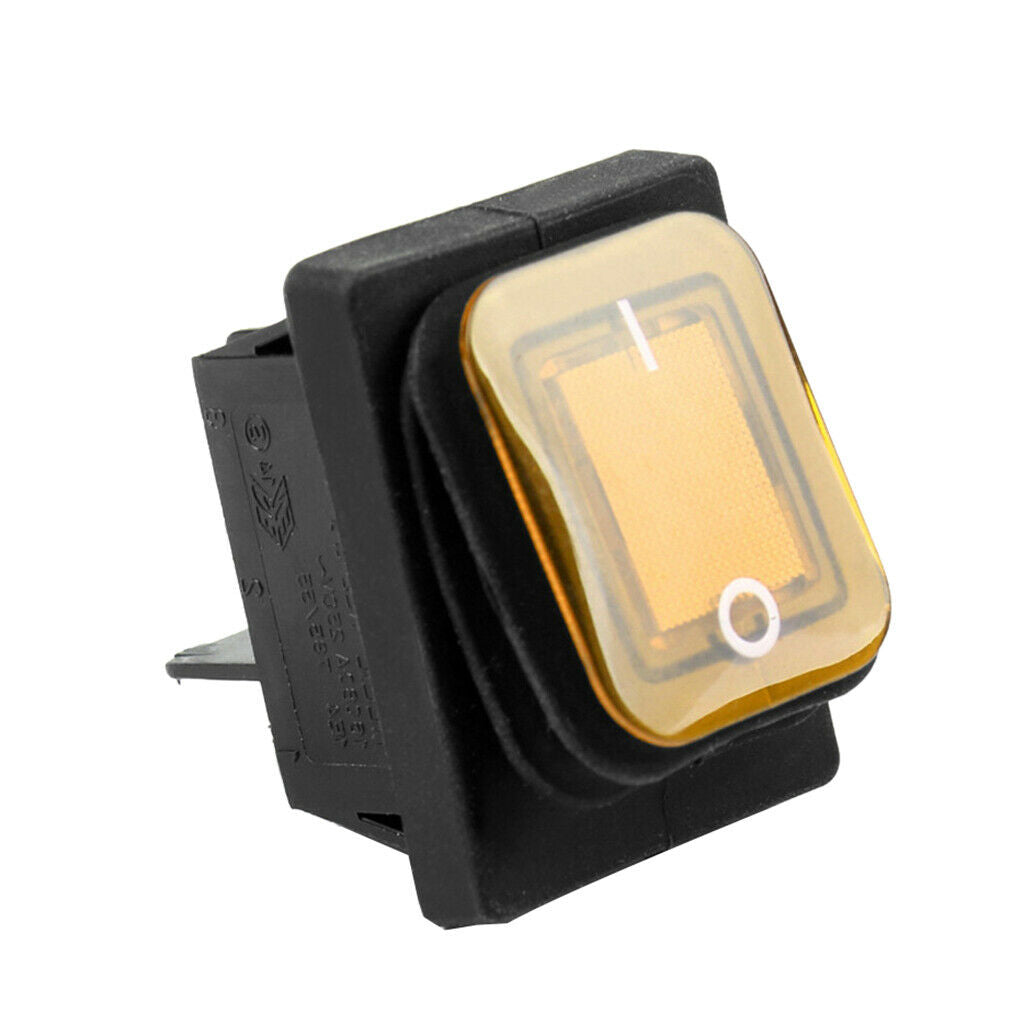 12V 4 Pins Car Boat Fog Light Rocker Toggle Switch Dashboard Parts Yellow