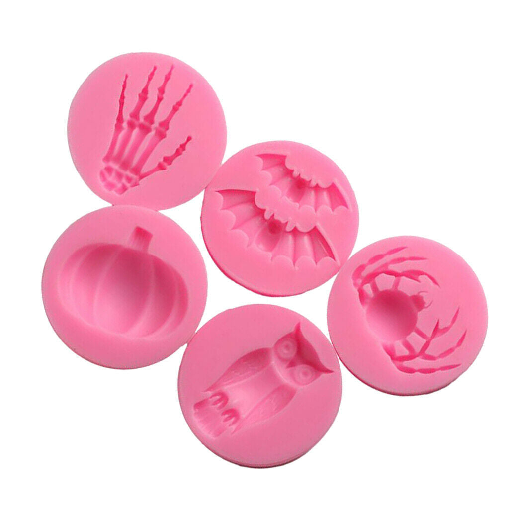 5pcs Fondant Cake Decor Silicone Mold Chocolate Mould for Halloween
