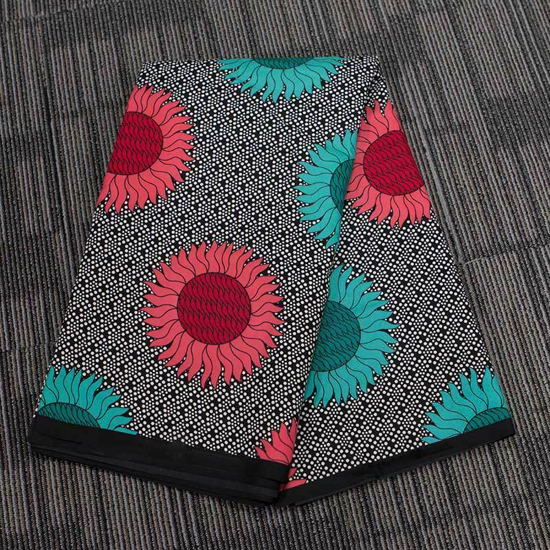 African National Sunflower Pattern Wax Printing Fabric for DIY Garment Material