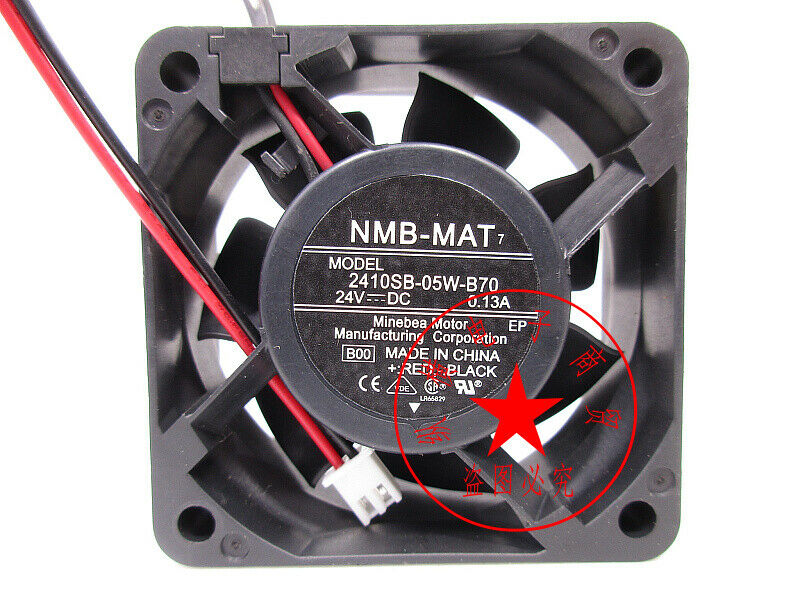 1pcs NMB 2410SB-05W-B70 24V 0.13A cooling fan 2-wire 60*60*25mm