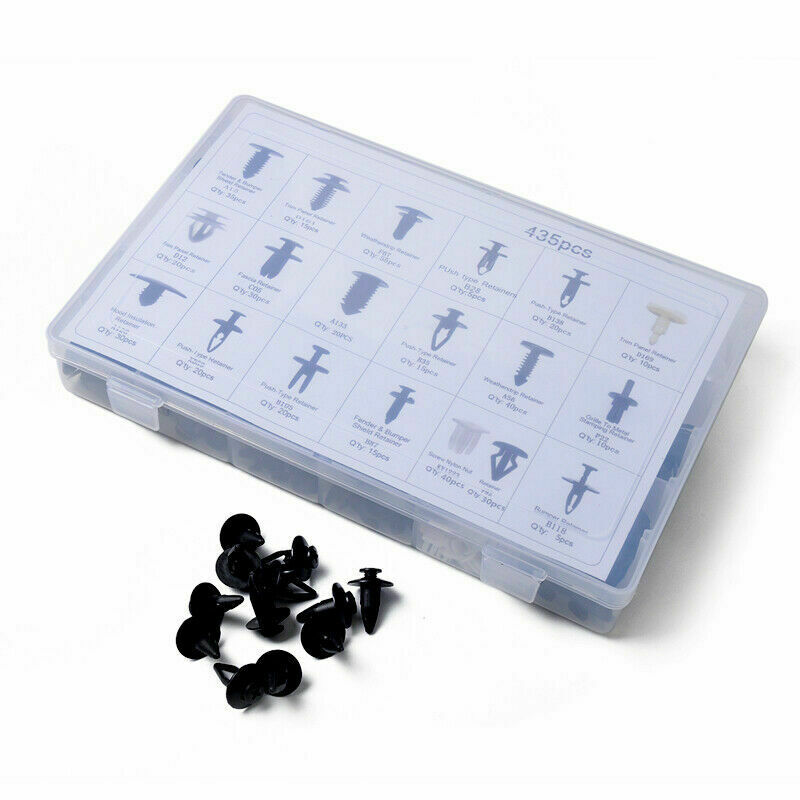 435x Car Door Panel Retainer Push Pin Trim Rivet Screw Clip Fastener w/ Tool Kit