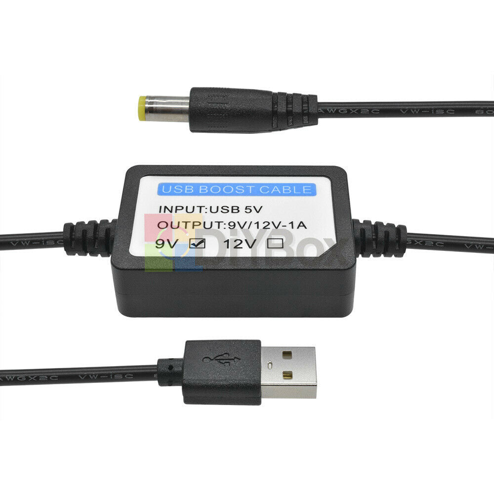 DC Converter USB Step Up Boost Module 5V to 9V 12V Power Charger 5.5*2.1mm Cable